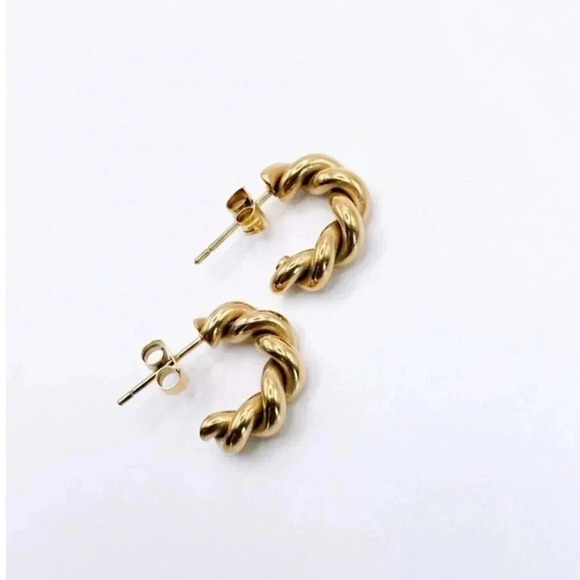 TWISTED Small Hoops | 18k Gold Plated - Picture 1 of 3